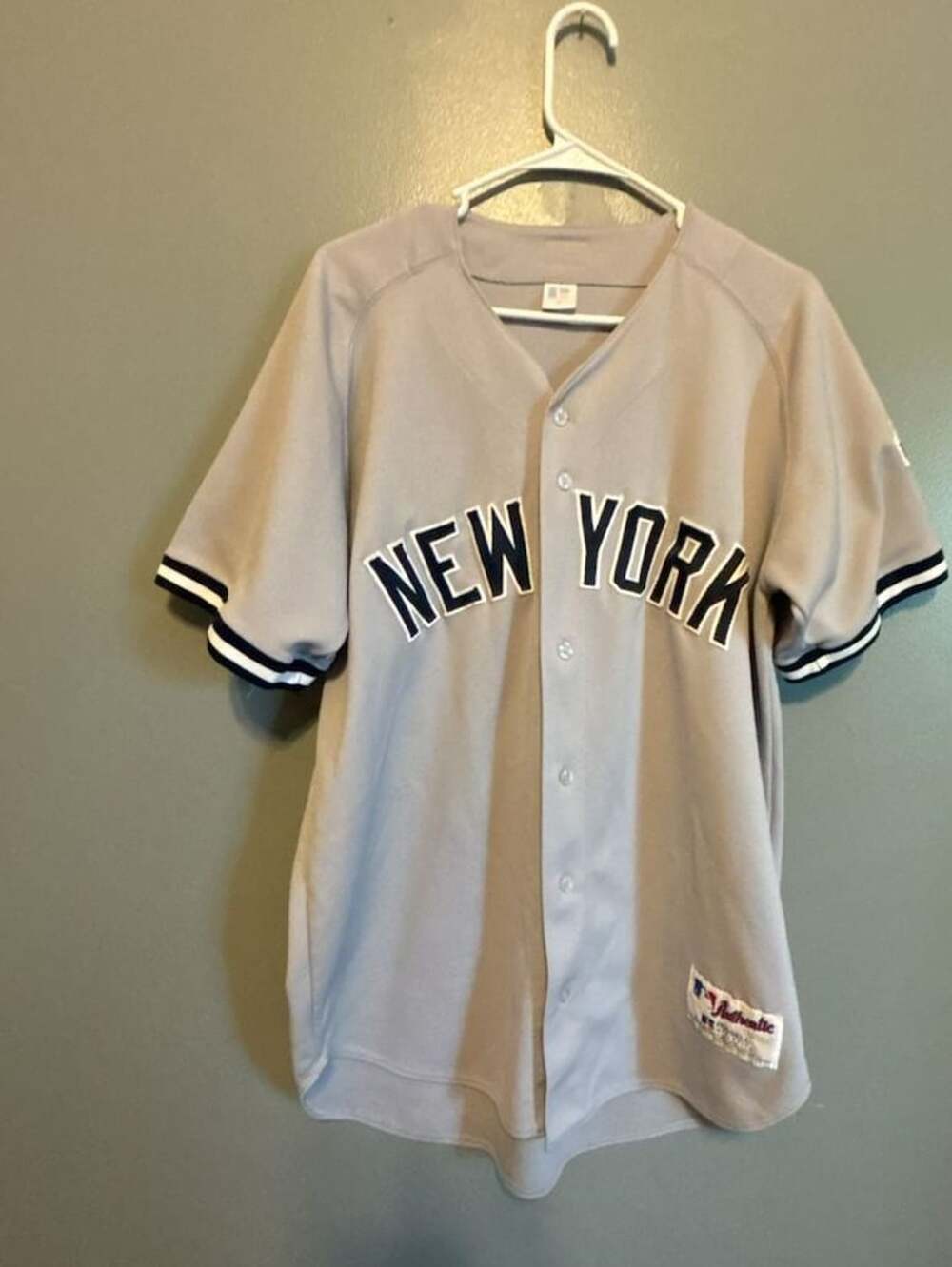 Vintage Russell Athletic New York Yankees MLB Gray Authentic Collection Jersey S